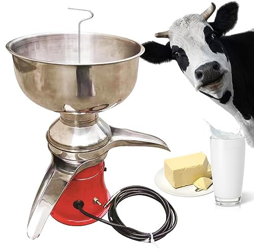 Separatore elettrico per burro e latte, per latte di mucca, latte di pecora, latte di capra e latte di cammello, macchina centrifuga professionale in acciaio inossidabile con ciotola per latte da 8 l,