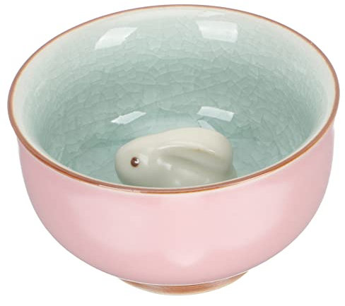 FUNOMOCYA tazón de conejo mantener taza de te divertido tazas de té de porcelana tetera de cerámica taza de degustación de té chino Taza de té pequeña suministro de cocina taza de té casera