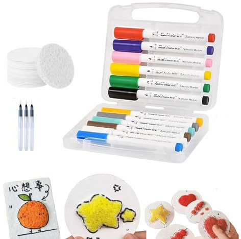 Magic Puffy Paint, 3D Drawing Magic Canvas Sponge, Foam Texture Blank Painting Paper, for Kids Children Adults DIY Puffy Drawing Pens