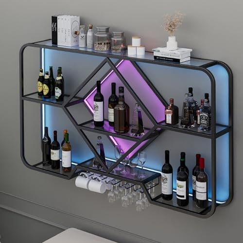 GAOXIONG Estante Moderno para vinoteca de Pared con Expositor para un Almacenamiento y organización Elegantes en el hogar.