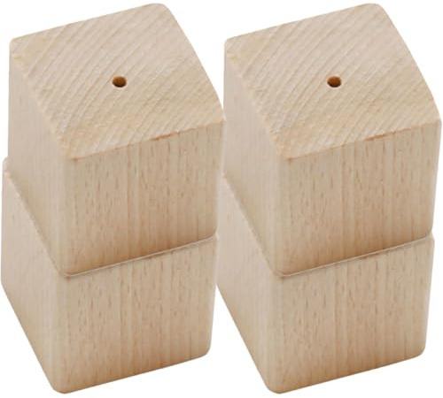 Healifty Wooden Decorating Base Flower Nail Display Stand Baking Platform Baking Accessory 4pcs Single Hole for Cake Decorating and Sugarcraft