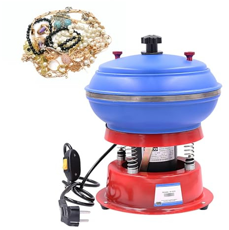 Rimozione Strato Ossidazione Ruggine,Vasca Buratto Vibratorio Professionale,Finitura Campioni Roccia Minerale-Compatto Buratto per Pietre Sistema-Macchina Levigatrice Bijoux,90W