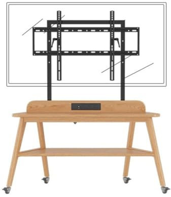 Rolling TV Cart Stand with Double-Layer Shelves, Mobile Floor TV Stand for 40-85 Inch Flat Screens