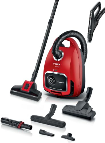 Bosch Serie 6 ProAnimal BGL6PET3 Staubsauger, rot, 12m Reichweite, HEPA-Filter, 10 Jahre Motorgarantie, wirksam gegen Tierhaare