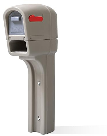Step2 MailMaster Plus Mailbox, Easy to Install, Newspaper Holder, Heavy-Duty Plastic, Weather Resistant, Stone Gray
