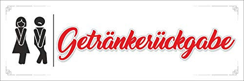 WERBEPUNKT. Schild Getränkerückgabe Toilette Klo WC Deko Geschenk Geburtstag - 30x10 cm