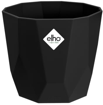 elho B.for Rock 14 - Flower Pot for Indoor - 100% Recycled Plastic - Ø 14.8 x H 13.0 cm - Black/Living Black