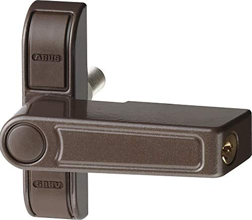 ABUS Fenster-Zusatzsicherung 2410 AL0145 - Sicherheitsschloss mit Schwenkriegel für einflügelige Fenster, gleichschließend - ABUS-Sicherheitslevel 6 - 89619 - Braun | Sicherheitsschloss für einflügelige Fenster & Fenstertüren - Sicherheitslevel 6 - für Kunststoff, Alu & Holz