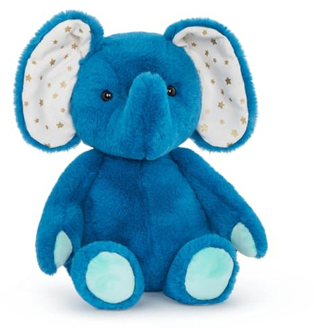 B. toys Ellie-Berry, Elefanten-Kuscheltier aus Plüsch, maschinenwaschbar | Blauer Plüschelefant mit weichem Fell, mintfarbenen Pfoten, gemusterten Ohren und maschinenwaschbarem Stoff, 0+ Monate