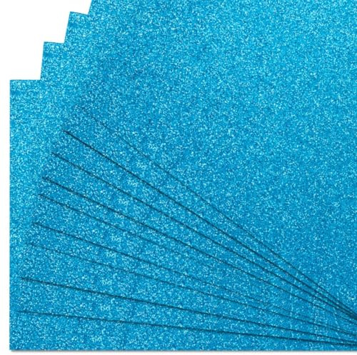 Springboard 10941 Glitzerkarton, A4, Packung mit 10 Bögen, Türkis