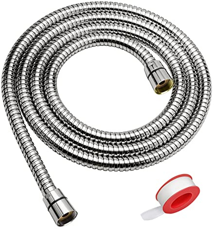Blissland Shower Hose, 79 Inches Extra Long Stainless Steel Handheld Shower Head Hose with Brass Insert and Nut - Durable and Flexible(Brushed Nickel)