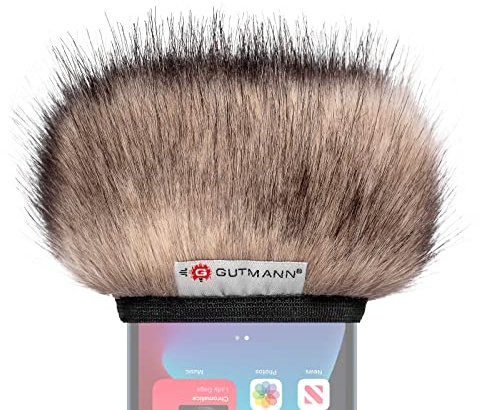 Gutmann Mikrofon Windschutz Fell für Apple iPhone 14 & 15/14 & 15 Pro / 14 & 15 Pro Max CAT Handgefertigt in Deutschland