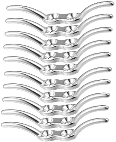 X AUTOHAUX 10Pcs 2-1/2 Stainless Steel Flagpole Cleat Hook Boat | deck cleats, Rope cleat handle, Universal for Marine Boat Ship