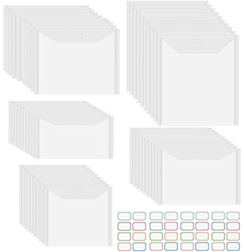 OTCRAFT 50 Stück Stempel- und Stanzformen-Aufbewahrungstaschen, 96 Etiketten-Aufkleber, 5 Größen DIY, Scrapbooking, Papier, Stanzformen, Schablonen, Stempel, Handwerk, Aufbewahrung