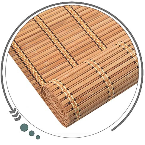 Suwooy Bambusrollo Aussenbereich 45-150cm Breit,Rollläden Für Fenster,Sonnenschutz Rollo Bambus,Sichtschutz Vorhang,Raffrollos,Bambus Jalousien Für Innen,Atmungsaktiv,Anpassbar,W×H-45×100cm/18×39in