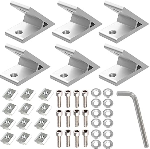 Aluprofil Verbinder 40x40 45 Grad Winkelverbinder Befestigungsmaterial Innenwinkel Aluminium Profil Winkel Verbinder für Strebenprofil, 3D-Drucker, CNC-Router, DIY-Projekte (6 Stk) (4040 45 Grad)