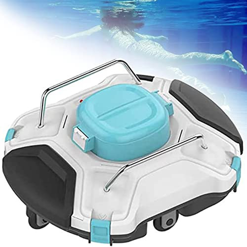 CHUNTIANMEI Cordless Automatic Pool Cleaner, Pool Vacuum for Above Ground Pools Powerful Suction Rechargeable Battery, Lasts 110 Mins, for Pool Surface Up to 85 m²,Blue
