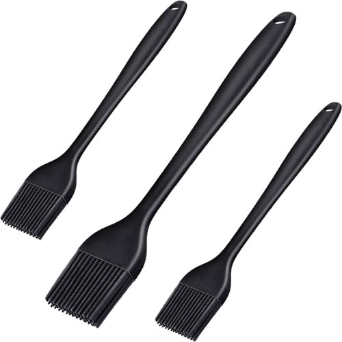 Set di 3 pennelli da pasticceria in silicone, ideali per cucinare, cuocere, grigliare, per pasticceria, cucina e pasticceria, in silicone, resistenti al calore, per impastare e per barbecue