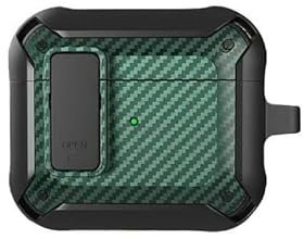 KOSTEN Custodia per Airpodscoperchio di Commutazione per Airpods PRO 2 Case TPU Pc Coperchio per Pc per Apple Airpods 3 2 Caso Accessori per Auricolari in Fibra di Carbonio-Verde Nero-per Airpods 3