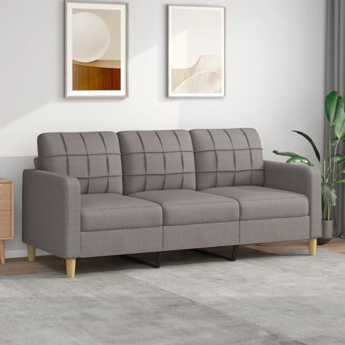 SECOLI Sofa 3 sitzer 3 sitzer Sofa 3er Couch Lounge Couch Sofa Couch Couch Klein für Wohnzimmer/Schlafzimmer/Büro/Wohnung-3-Sitzer:180cm-Taupe-Stoff