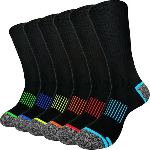 6 PAIA Calzini da lavoro, Calzini caldi in cotone, termici e rinforzati, per lavoro e sport, 40-46