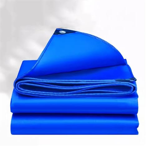 Schutzplane Abdeckfolie Poolplane Holzplane LKW Plane Plane mit Ösen Wasserdicht Plane Allzweckplane, 0.32mm für Pool Gartenmöbel Trampolin Auto, Anpassbar blais (Color : Blue, Size : 8x10m)
