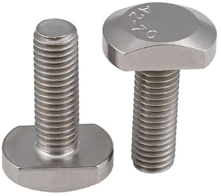 CHATROOM M5 M6 M8 M10 M12 304 Edelstahl T-Bolzen T-förmige Schraube Schlitzschrauben T-förmige Druckplattenschraube (Size : M6x12-2pcs)