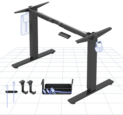 FLEXISPOT Escritorio Elevable Eléctrico Estructura de Escritorio de Altura Regulable, Standing Desk Mesa Elevable Eléctrico con 4 Botones de Memoria para Oficina y Hogar, Negro