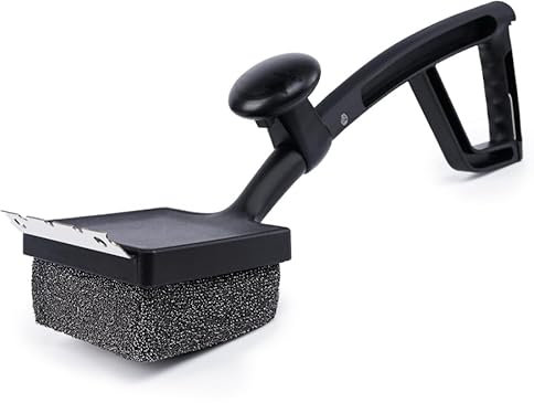 ANJUKE spazzola barbecue, 4 in 1 accessori barbecue con raschietto in acciaio inox, spazzola riutilizzabile per la pulizia della griglia con tessuto in Kevlar, senza setole, primo accessori bbq