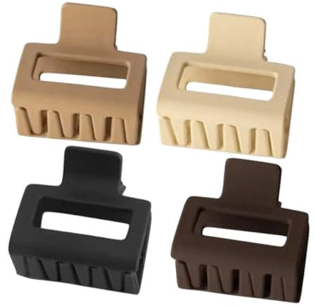 Baluue Pinces à Griffes Carrées Pour Cheveux Épais 4 Pièces Taille Moyenne Antidérapantes Pour Femmes Accessoires Capillaires Couleurs Variées Usage Quotidien