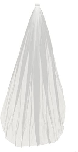 JEWEDECO Langer Brautschleier Mit Kamm Für Hochzeit Hochzeitsaccessoires Einlagig Tüll Schmuck