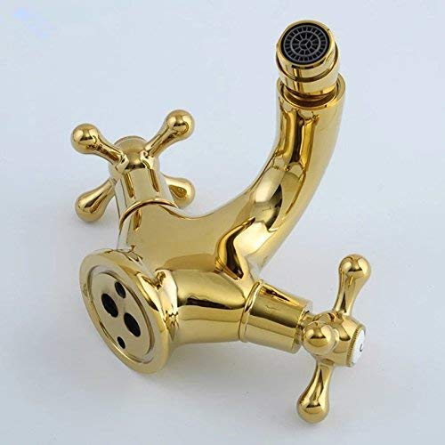 Gold Bidet Faucet with Double Handle Antique Brass Bathroom Basin Mixer Tap for a Luxurious and Stylish Bathroom Experience