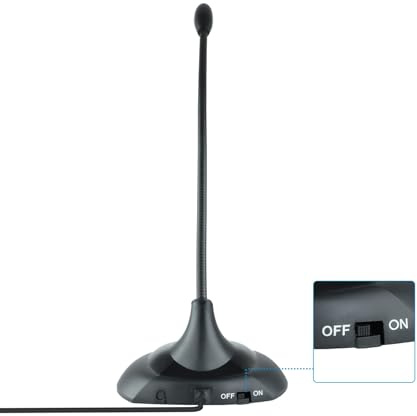 Blendend TQMM-213 Multimedia-Mikrofon schwarz mit flexiblem Design ermöglicht die Anpassung an Verschiedene Positionen für eine bessere Tonaufnahme, ideal für Konferenzen, Aufnahmen und Kommunikation