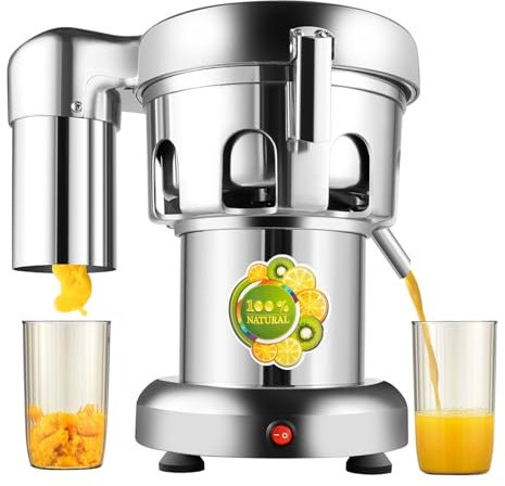 Extracteur De Jus Commercial (80-100 Kg/H), 370 W 2800 Tr/Min, Presse-Agrumes éLectrique En Acier Inoxydable Pour Fruits Et LéGumes, Jus Et Résidus Séparés,Pour Magasin De Jus,Restaurant,Hôtel