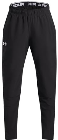 Under Armour Boys' Hockey Warm Up Pants, (001) Black / / White, Medium
