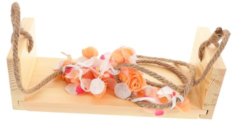 Toyvian Accesorio De Foto Columpio De Madera Decoración para Recién Nacidos y Fiestas Infantiles