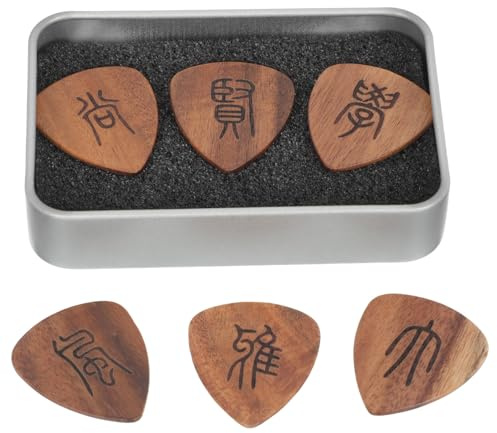 ibasenice Holzplektren Für Gitarre Mit Lagerungsbox Von Gitarrenplektren Aus Natürlichem Holz Für Folk-gitarren