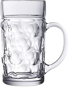 MRKU Bierbecher Bierkrug mit großem Fassungsvermögen 560 ml Wiederverwendbare Biergläser mit Henkel Geeignet für Geburtstage Jubiläen Hochzeiten Weihnachten Bierkrug