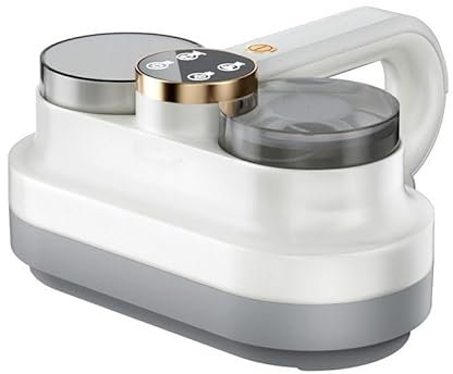 Aspiradora sin Cable para ácaros con esterilización UV-C – Potente succión de 130W, 9000Pa, Doble golpeteo, Secado en Caliente a 55°C, 5 filtros de Repuesto, Sistema de filtración ciclónica,