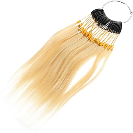 VICASKY 30 Echthaar Farbmuster Ringe Satz Haartest Muster für Friseure Natürliche Farbproben für Salon und Haaranalyse mit 30 Farbringen Leicht Transportierbar