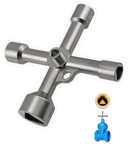 Llave triangular, llave triangular, de 4 vías, 7 mm, 10 mm, 12 mm, 13 mm, 18 mm, adecuada para triángulos con longitudes laterales de 4,5 – 13,5 mm, para bolardos, cubos de basura, contadores de