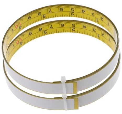 DOITOOL 2pcs Self-adhesive Steel Measuring Tapes with Metric Imperial Scales Sticky Flat Tape Measures for Workbench Saw Table Machines Easy Read Rulers for Precise Longitudinal