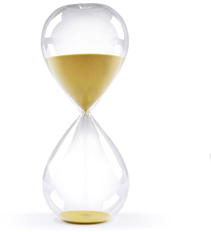GNEGNI LIFE Sanduhr, 60 Minuten Sanduhr, Goldfarbener Sand, Glas Deko Sanduhren, 1 Stunde - Große Sanduhren für Küche,Zuhause, Schreibtisch, Klassenzimmer, Büro, Hochzeitsdekoration