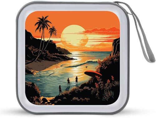 FekiLoot Original Poster for Endless Summer CD Case Hard Plastic DVD Disc Cases Storage Binder Portable Zipper CD Case Holder Large Storage Disc Wallet Bag for Car Home Travel(40 Capacity)