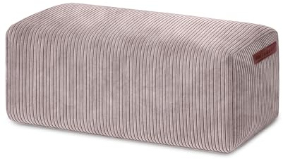 Green Bean Indoor Cord Sitzhocker Pouf Cube Max 70x33x28cm mit EPS-Perlen Füllung - kuschelig weich waschbar - die ideale Ergänzung zum Sitzsack für Kinder & Erwachsene - Grau