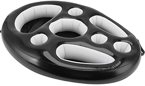 Haofy Aufblasbares Pool-Schwimmtablett 70 X 50 cm mit Getränkehalter für Getränke, Snacks, Früchte, Tragbarer Schwimmender Tisch für Schwimmbad, , Seenutzung (Black)