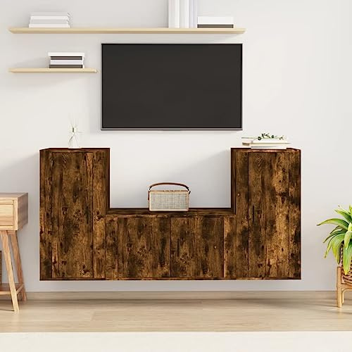 Générique Ensemble de Meubles TV 3 pcs Chêne fumé Bois d'ingénierie,Meubles, Meubles TV,3188531
