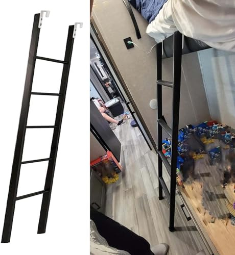 Scaletta per Letto, scaletta per Letto a Castello 116/130/140/150/160 cm, scaletta per Letto a Castello per dormitori scolastici, scaletta per Letto Matrimoniale, Nera (Dimensioni: 160 cm/63
