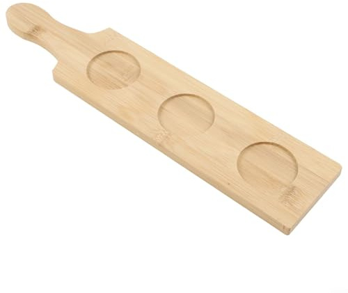 Portabicchieri in Naturale con Alloggiamenti Multipli - Vassoio per Tè e Birra Anti-Scivolamento - Accessorio Elegante per Casa 47x10cm(4 holes)