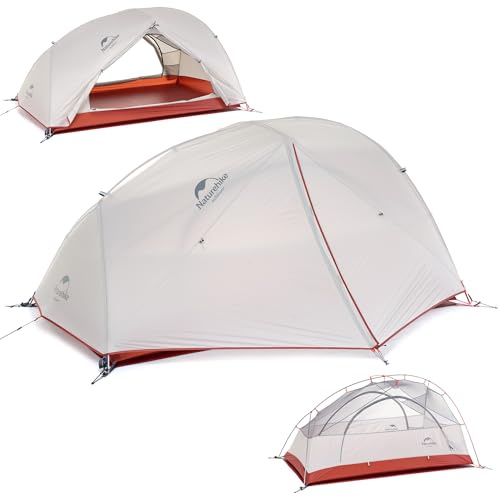 Naturehike Star-River Tente de Randonnée d’étanche Professionnel Double Couche Ultralégère pour 2 Personnes de Camping Imperméable (20 D Gris)